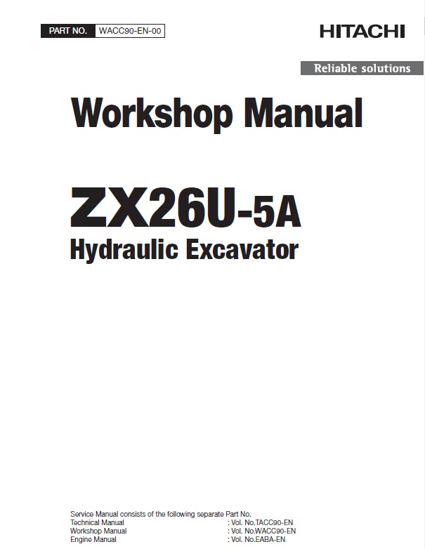 Download Hitachi Excavator ZX26U-5A Workshop PDF